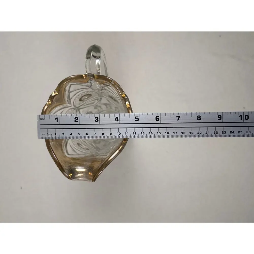 US Glass Company‎ Pitcher Gold Bullseye & Fan Gold Trim EAPG Antique Heavy